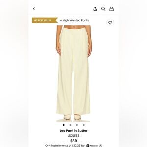 Lioness Wide-Leg Pants in Butter